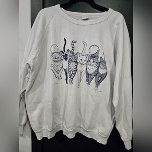 Vintage 1986 Alore Cat Front And Butt Crewneck XXL preloved Vintage